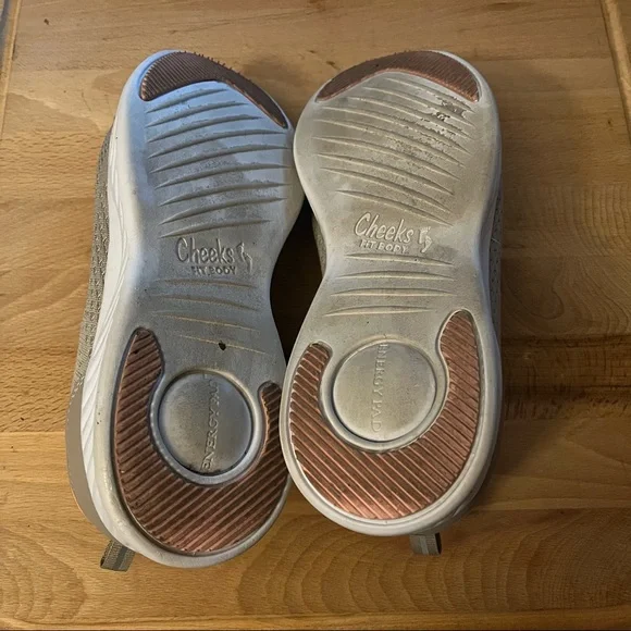 WOMEN’S SIZE 10 TONY LITTLE CHEEKS TAN PEACH KNIT SLIP-ON TRAINERS - Picture 4 of 9